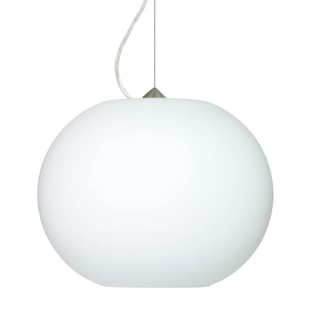 Besa Lighting Jordo Cable Pendant, Opal Matte, Satin Nickel Finish, 1x150W Incandescent 1KX-477507-SN